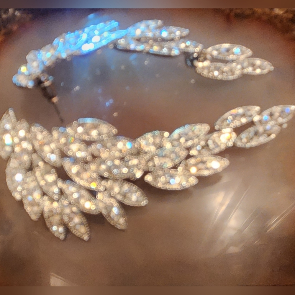 Angle Wing Crystal Earrings